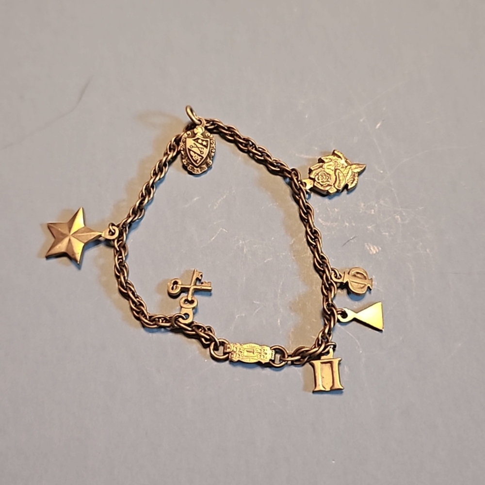 Vintage sorority charm bracelet